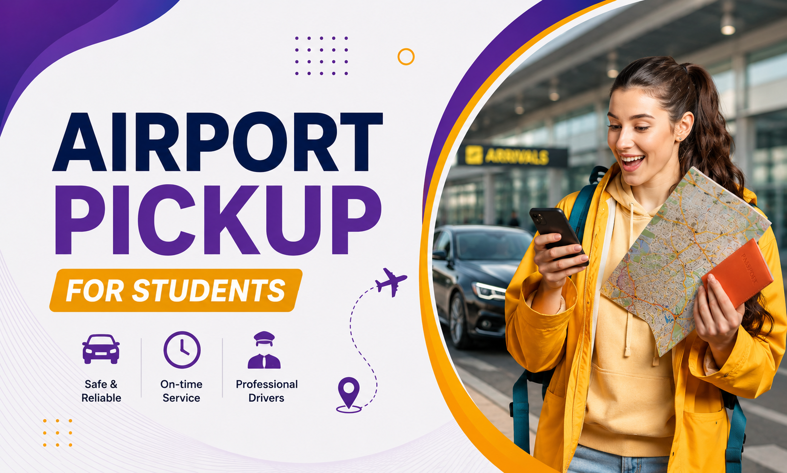 Safe Arrival — Airport Pickup for Indian Students